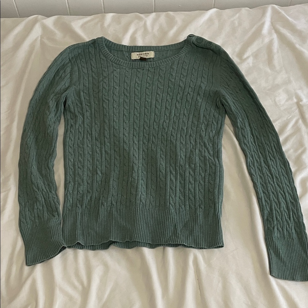 Sonoma Teal Cable Knit Sweater